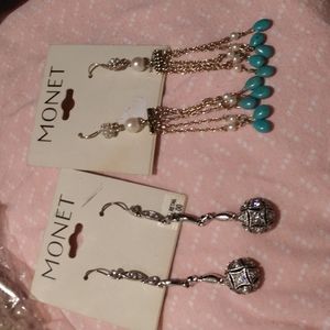 NWT Monet long dangle earrings (2 sets)